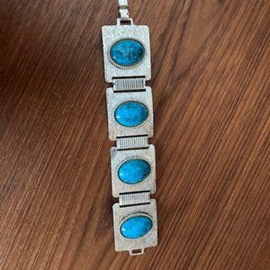 Silver and turquoise bracelet